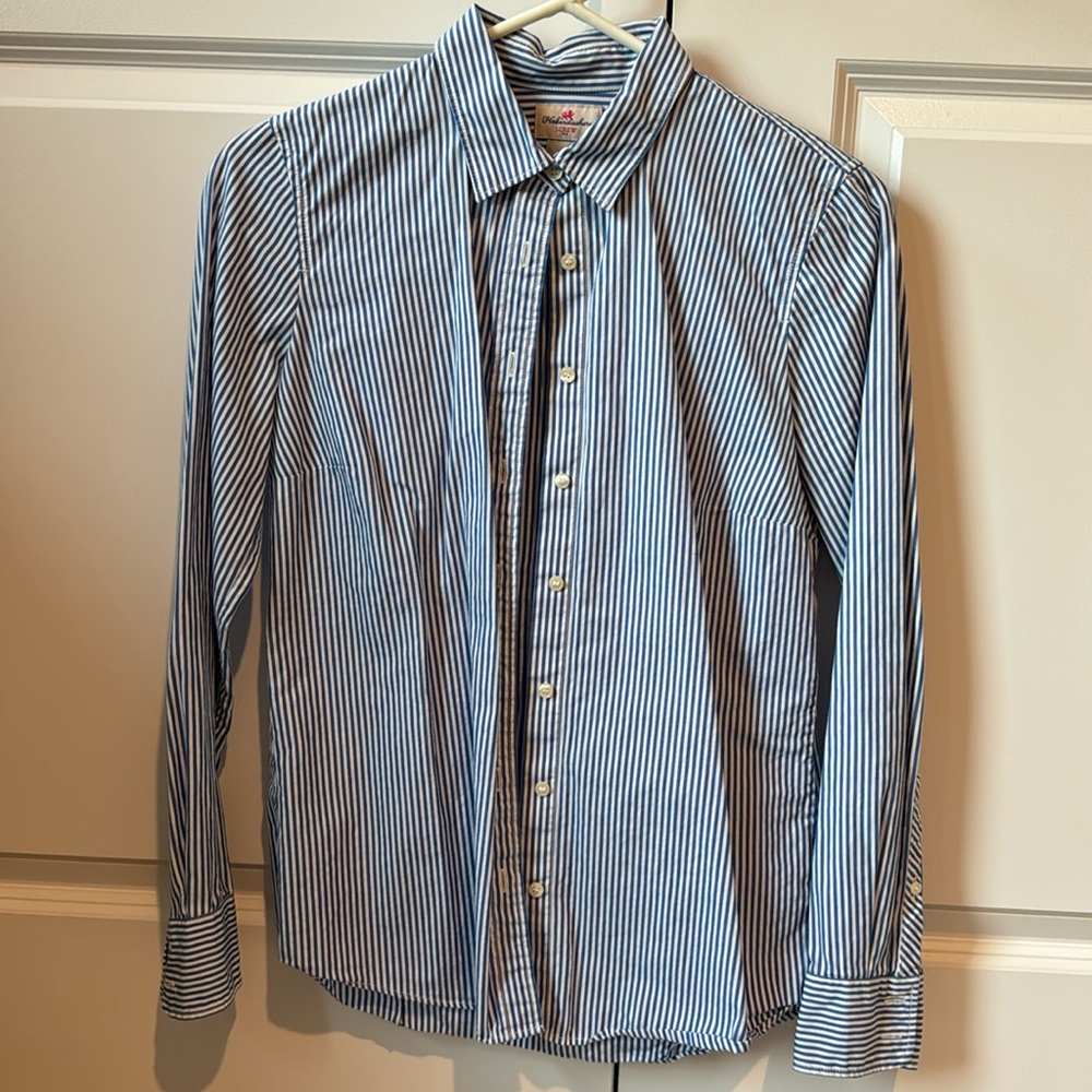 JCREW button down striped ladies oxford shirt